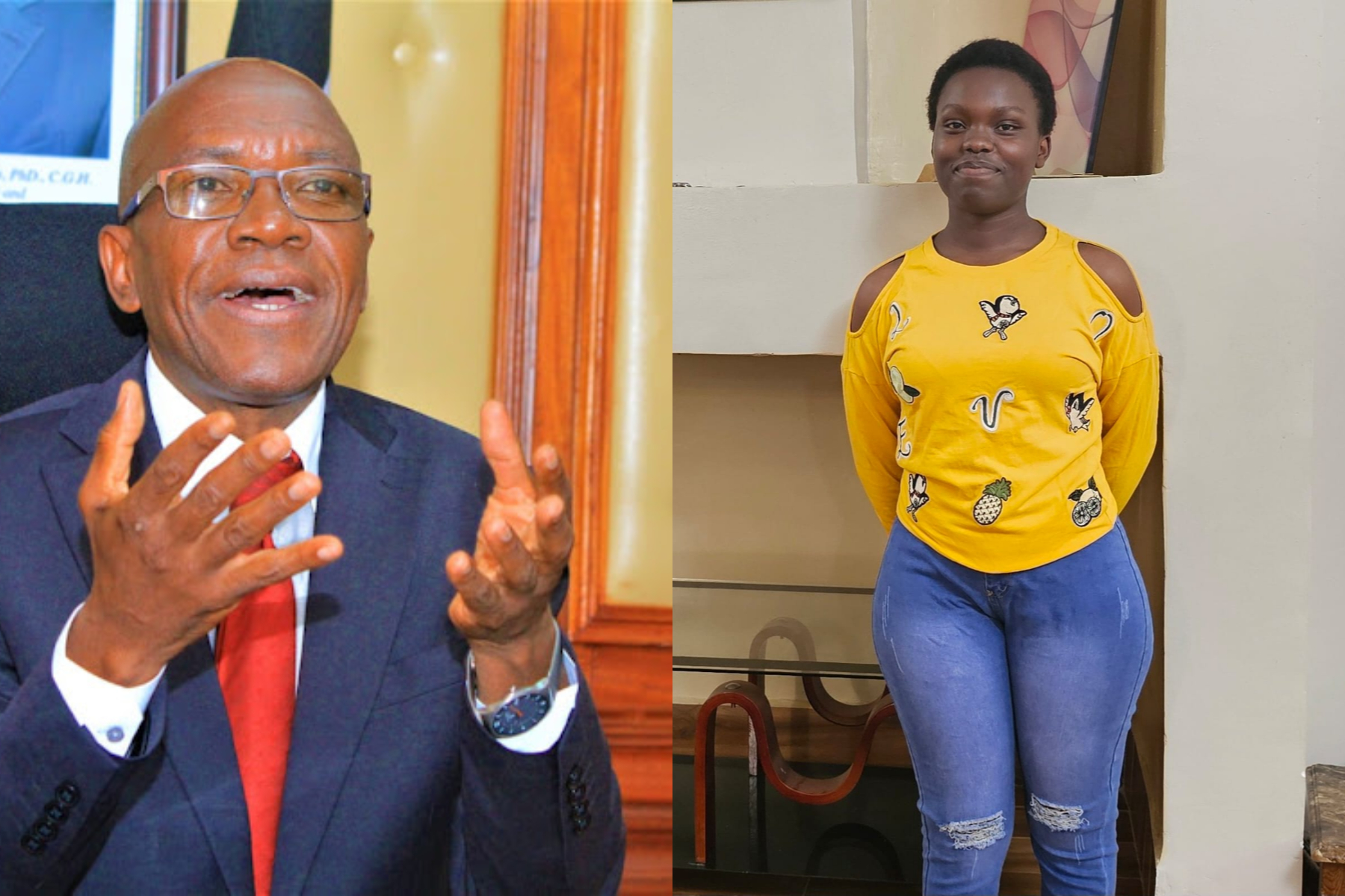 Photocollage of Boni Khalwale and his daughter Gift.